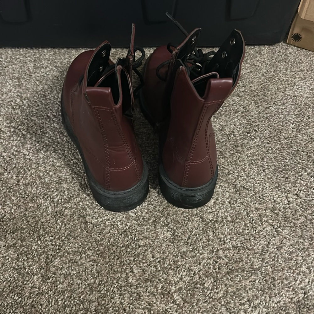 Burgundy combat boots
